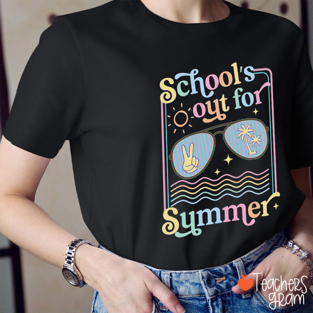 School's Out For Summer Waves Teacher T-Shirt
