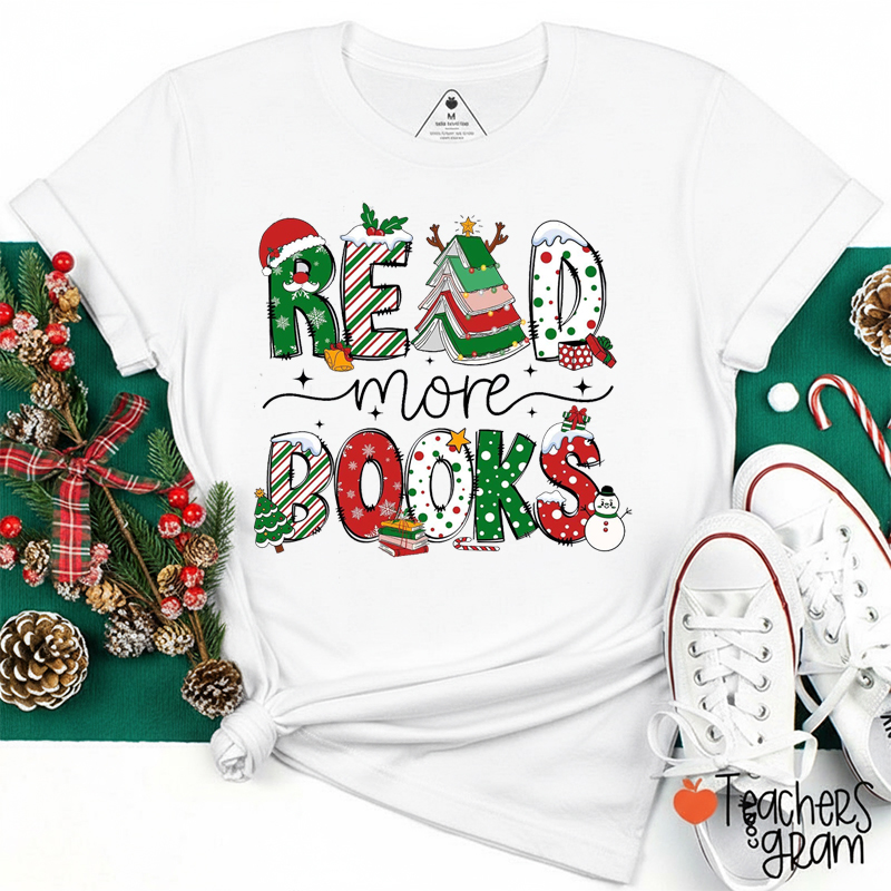 Read More Book Christmas Teacher T-Shirt
