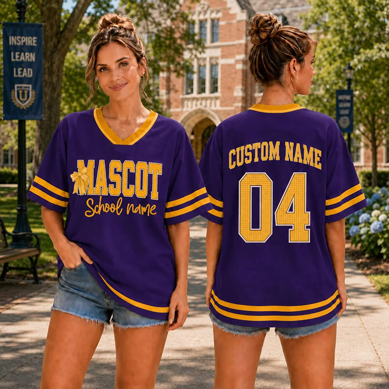 Personalized Mascot Name And Number Plaid Number Print Teacher Mesh Jersey