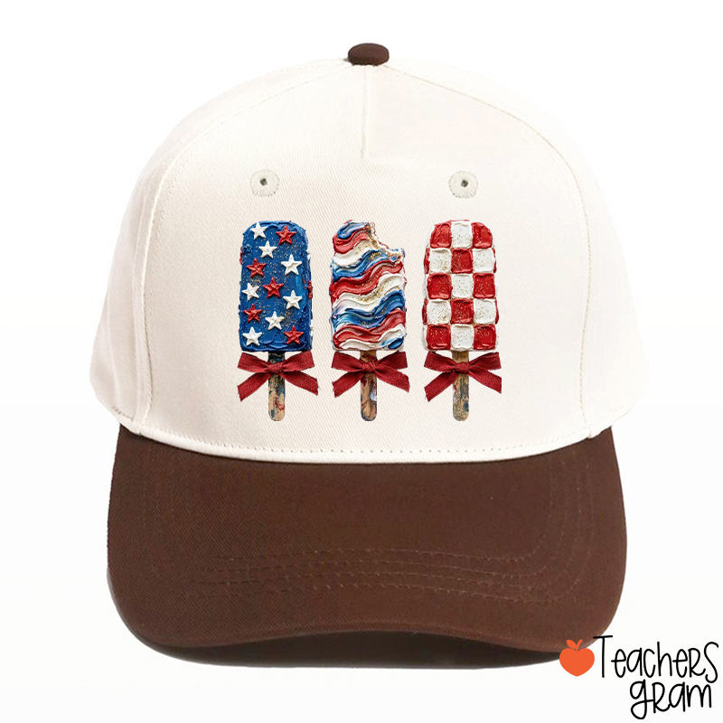 Patriotic Popsicle Teacher Baseball Cap