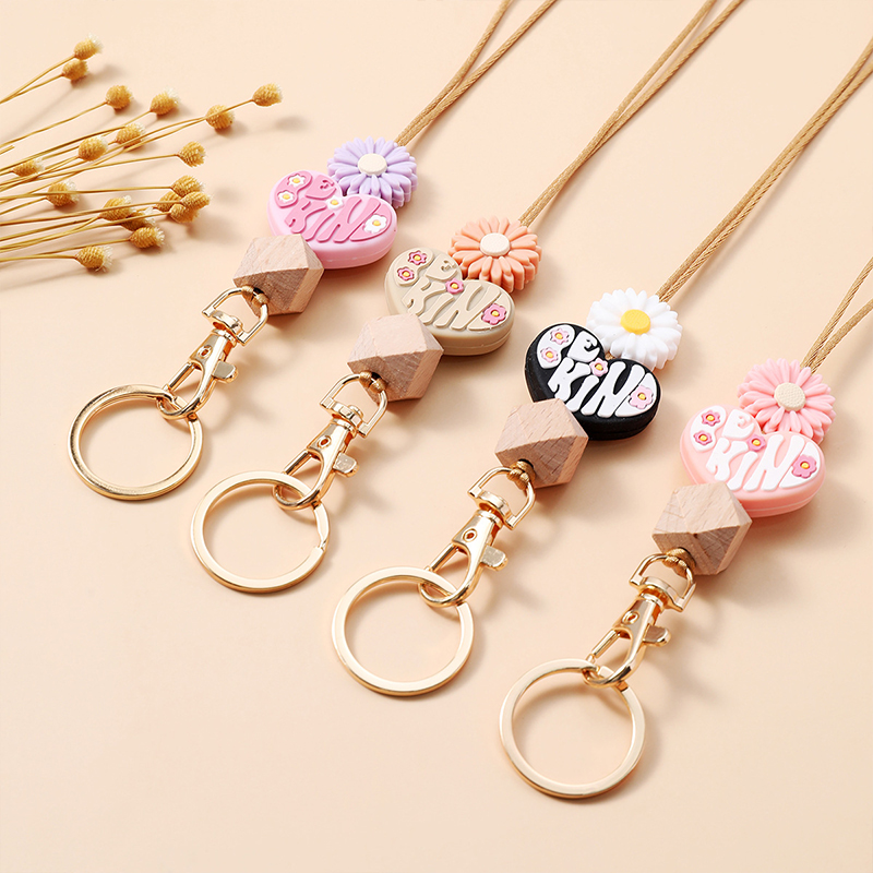 Flower Love Silicone Teacher Lanyard