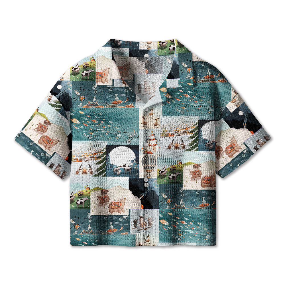 Love You Till The Cows Come Home Teacher Crochet Crop Camp Shirt