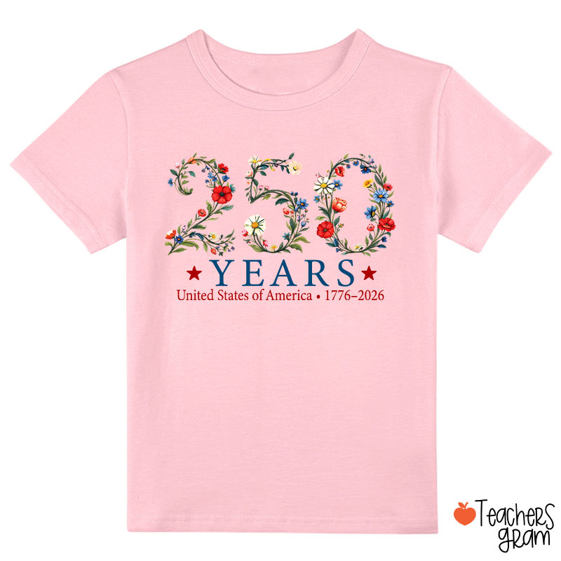 USA 250th Anniversary Floral Class T-Shirt