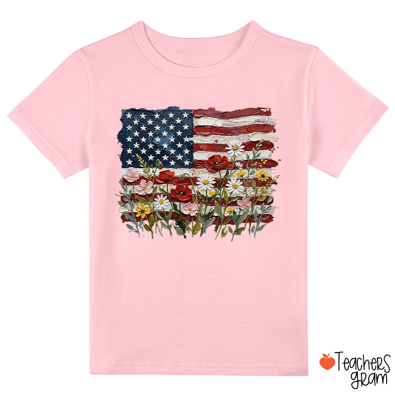 American Flag Floral Class T-Shirt