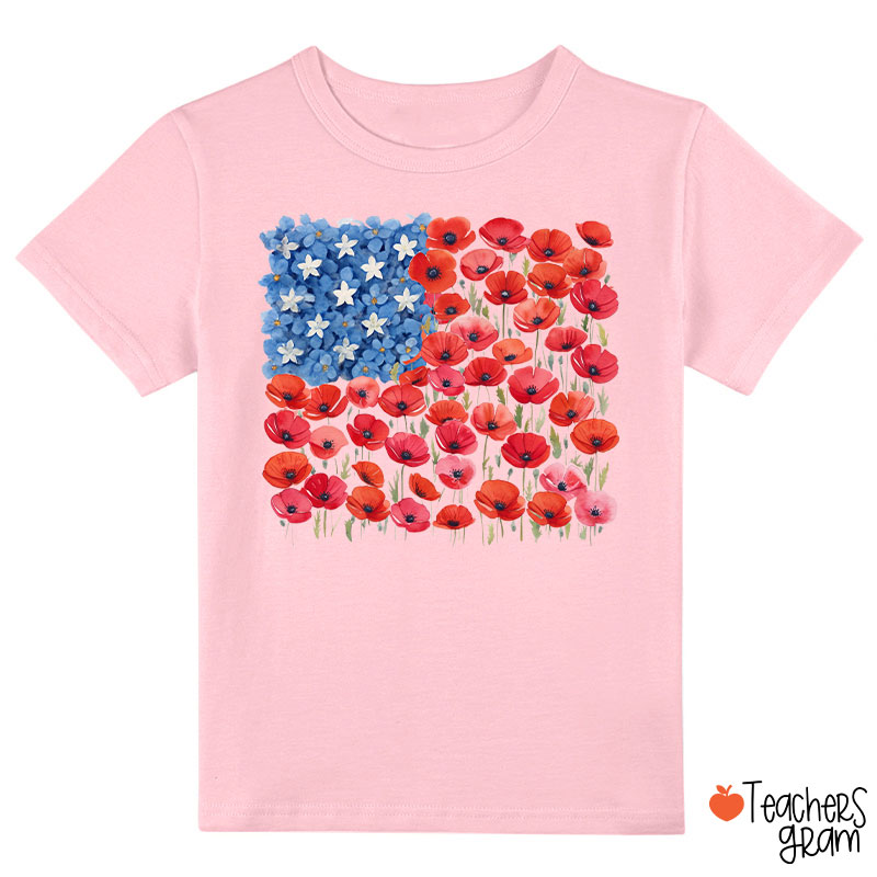 Floral USA Flag 250th Anniversary Class T-Shirt