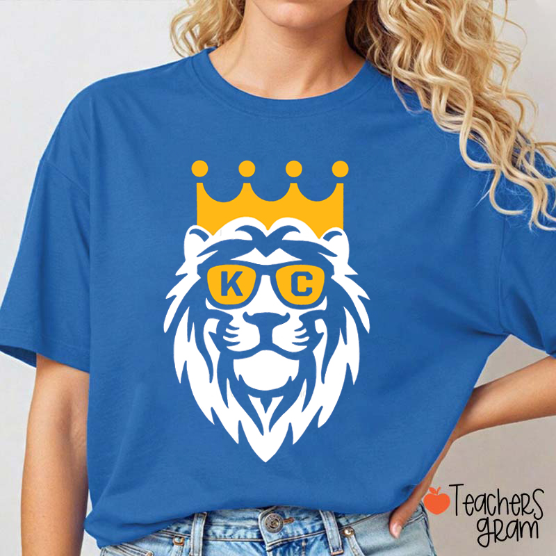 Personalized Mascot School Spirit Crown Teacher T-Shirt