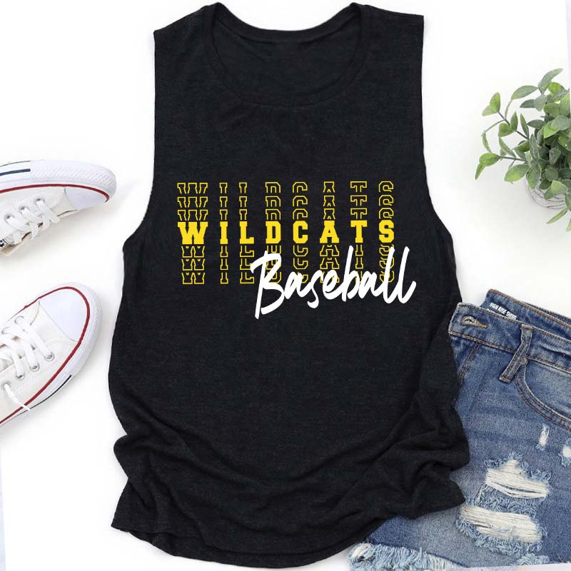 Personalized Mascot Text Stacking Teacher Tank Top