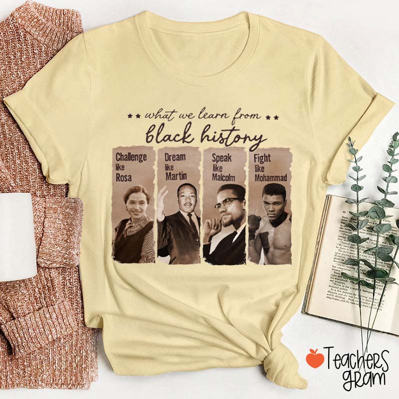 What We Learn From Black History Teacher T-Shirt