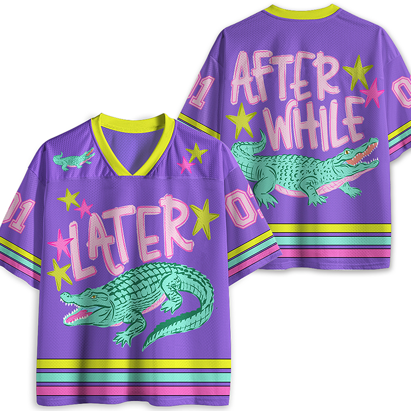 Later Gator After While Crocodile Teacher Mesh Jersey