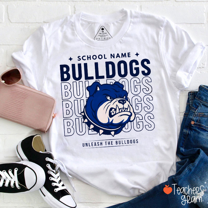 Personalized Mascot Retro School Spirit Graphic Teacher T‑Shirt