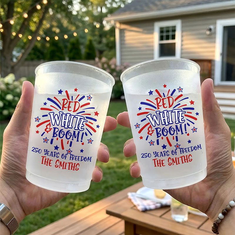 Red White And Boom Teacher Plastic Cup