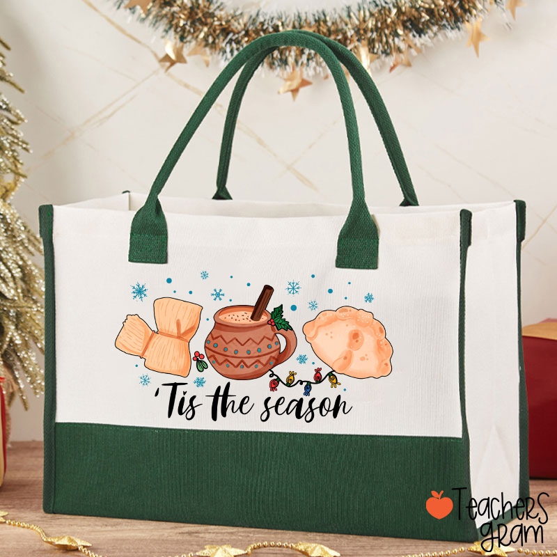 Tis The Season Feliz Navidad Spanish Teacher Cotton Tote Bag