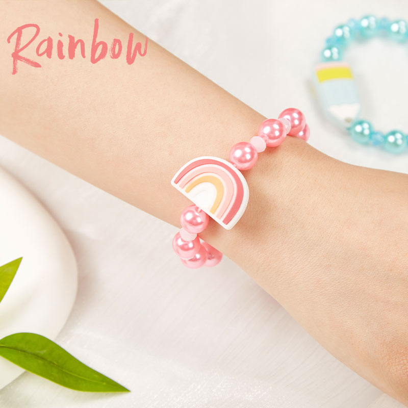 Fresh Colorful Bead Elastic Teacher Bracelets