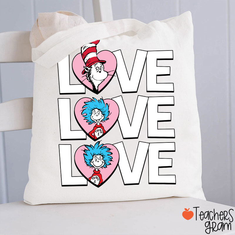 Valentine's Day With Cat And Things Teacher Tote Bag
