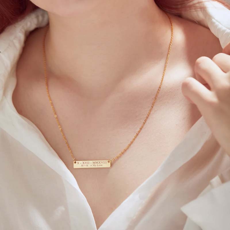 Personalized Engraved Simple Style Necklace Teacher Necklace