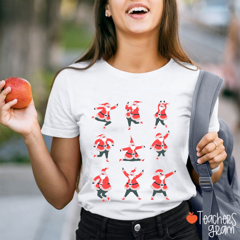 Dancing Santa Claus Teacher T-Shirt