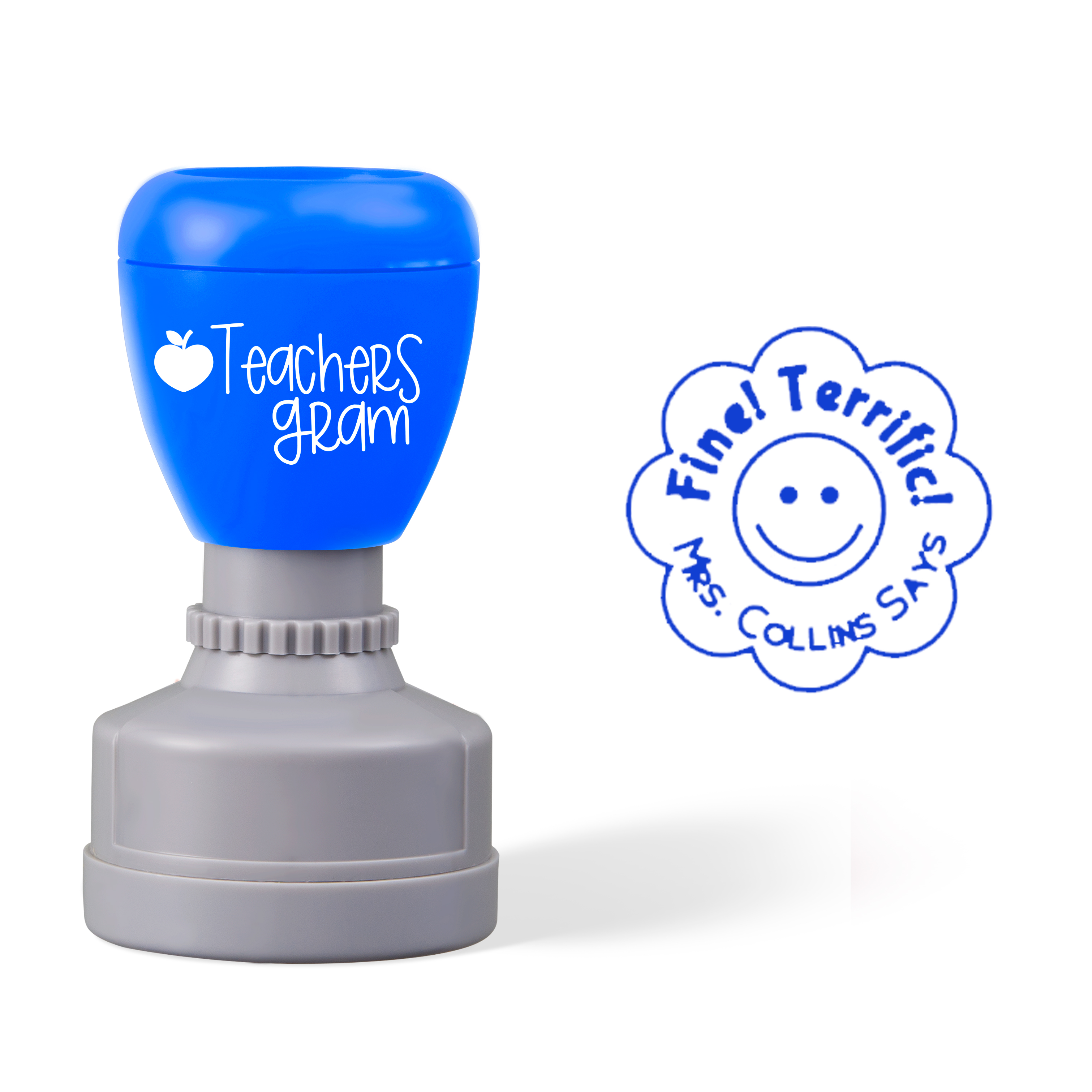 Personalized Name Says Fine Terrific Teacher Stamp