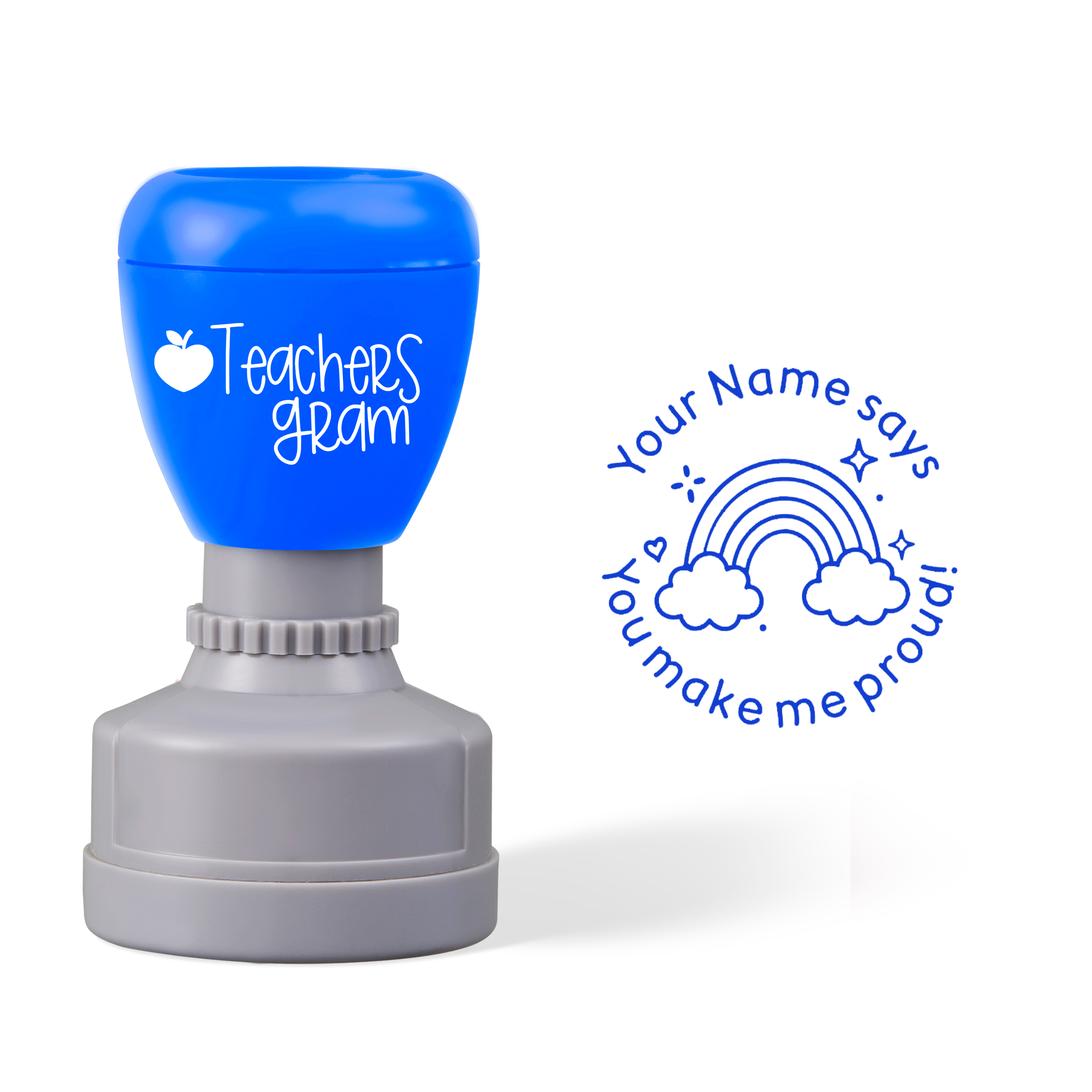 Personalized Name Says You Make Me Proud Teacher Stamp