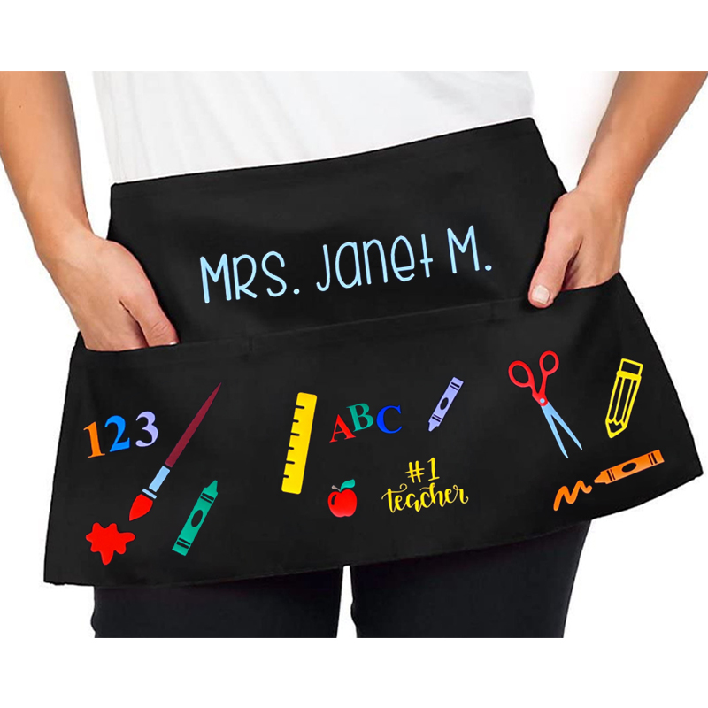 Personalized Teacher's Stuff Teacher Apron With Pockets