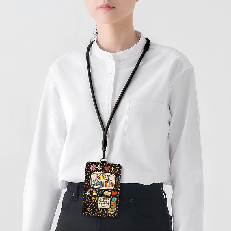 Personalized Name Teaching Is A Work Of Heart Teacher Card Holder