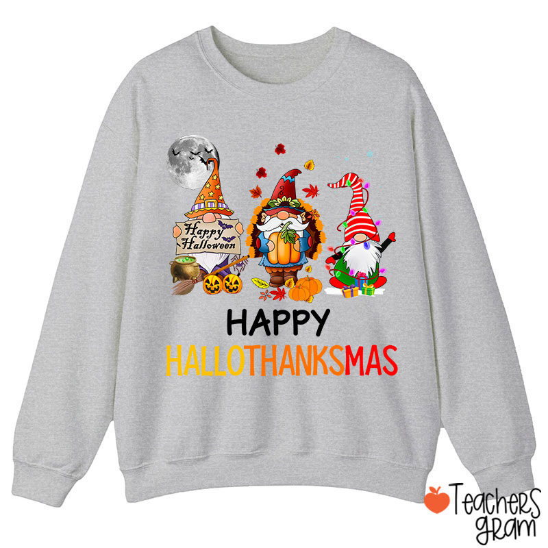 Happy Hallothanksmas Teacher Sweatshirt