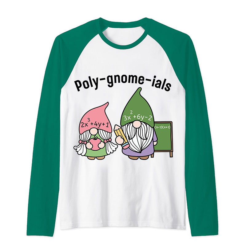 Polygnomeials Math Teacher Raglan Long Sleeve T-Shirt