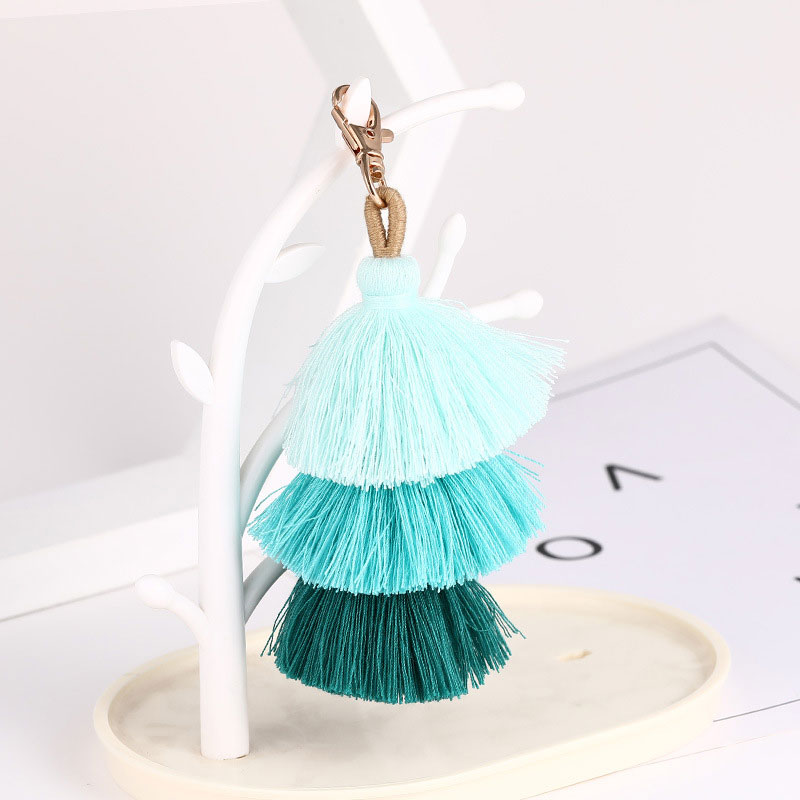 Bohemian Ethnic Style Three Layer Tassel Keychain（Four Styles Sent Randomly）