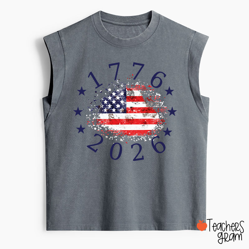 USA 250th Anniversary 1776-2026 Teacher Washed Tank Top