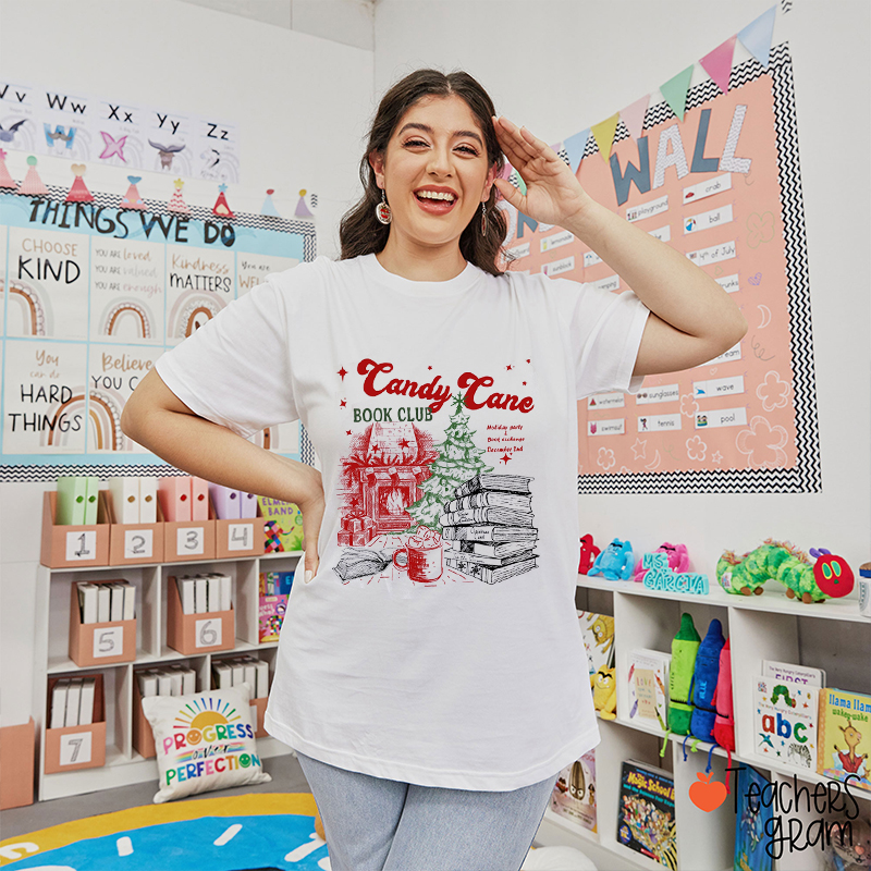 Candy Cane Book Club Teacher T-Shirt