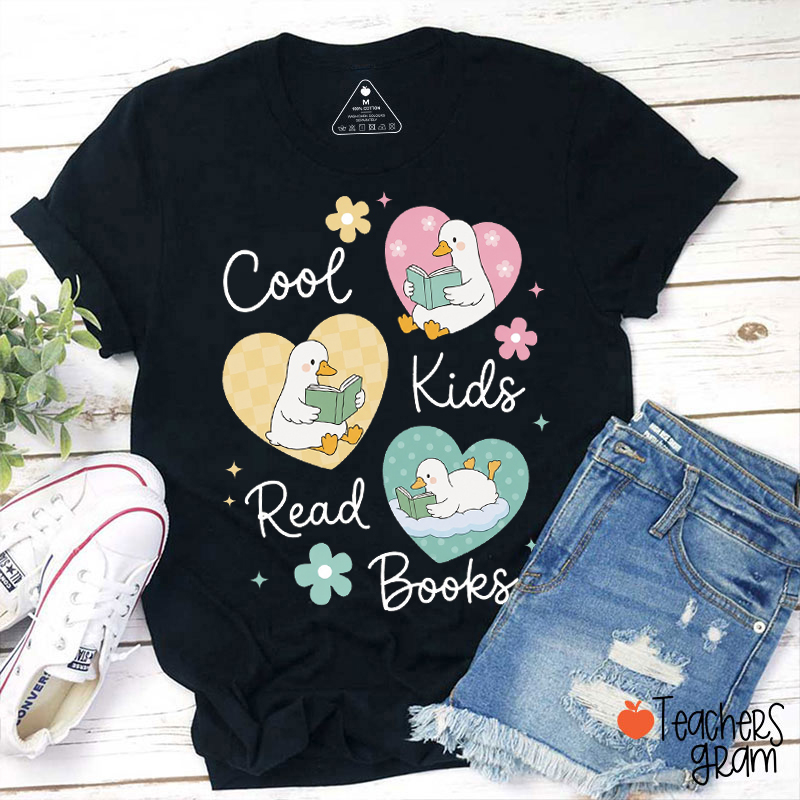 Cool Kids Read Books Silly Goose Heart Teacher T-Shirt