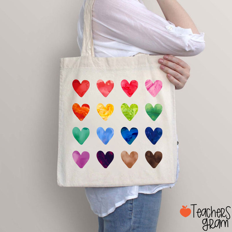 Colorful Love Combination Teacher Tote Bag