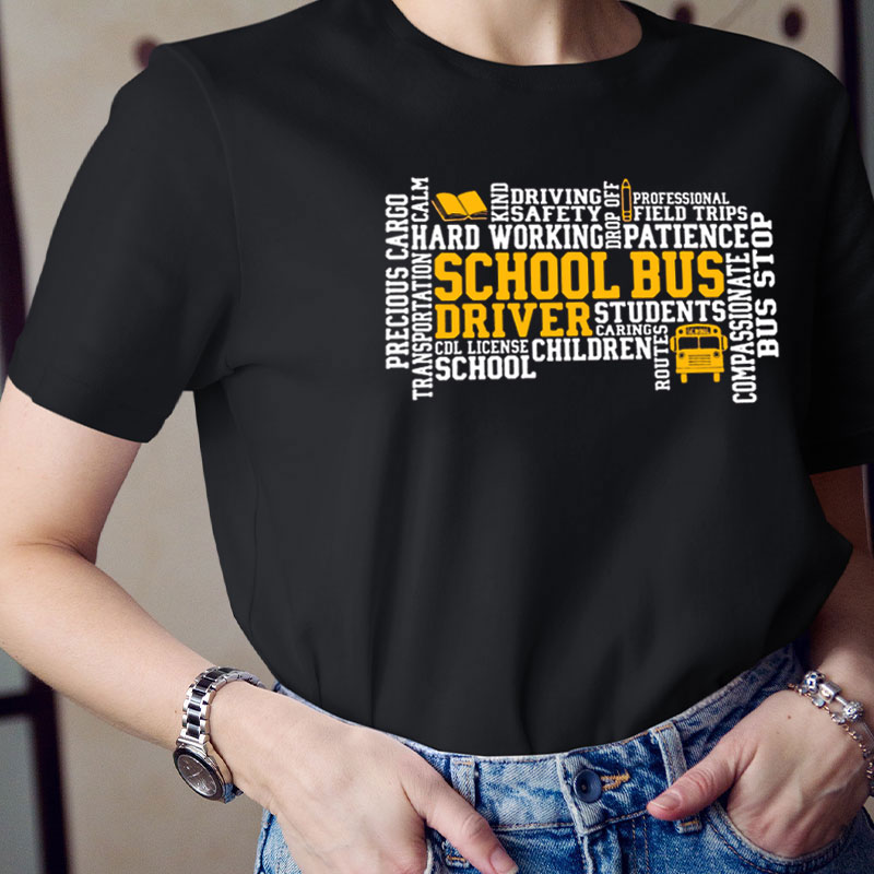 Hard Working School Bus Teacher T-Shirt