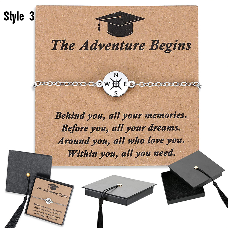 Graduation Gift Compass Woven Teacher Bracelet