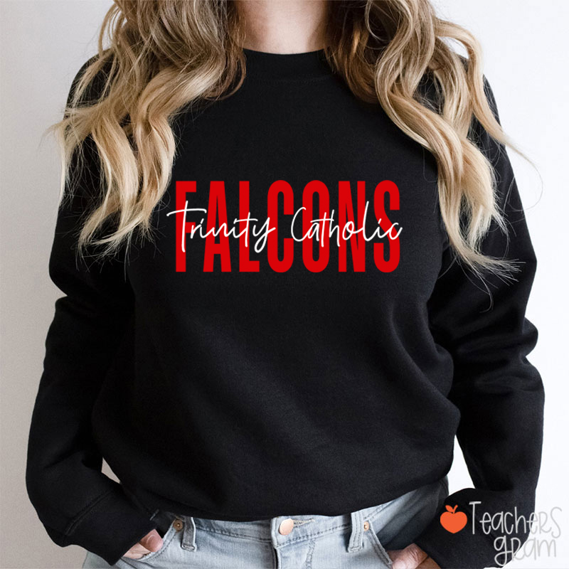 Personalized Mascot And School Name Simple Design School Spirit Teacher Sweatshirt