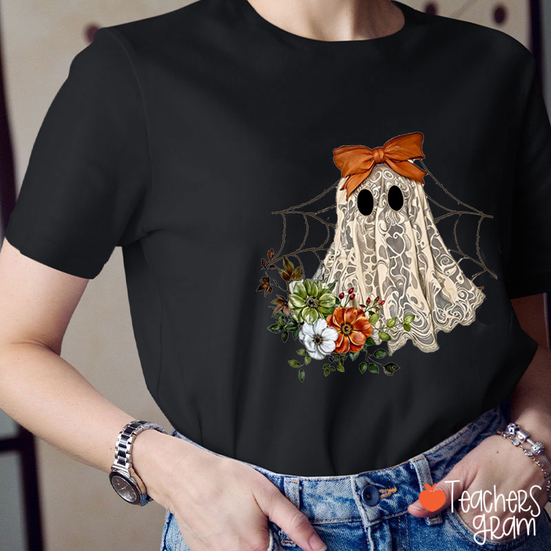 Halloween Lace Ghost Teacher T-Shirt