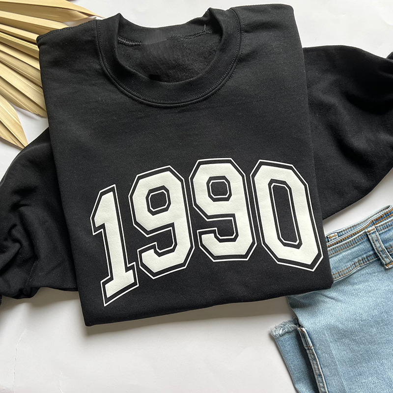 Personalized Birth Year Teacher Puff Printed Sweatshirt