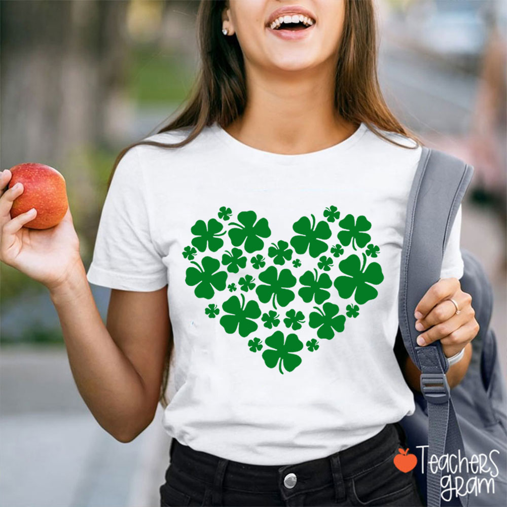 Shamrock Heart Teacher T-Shirt