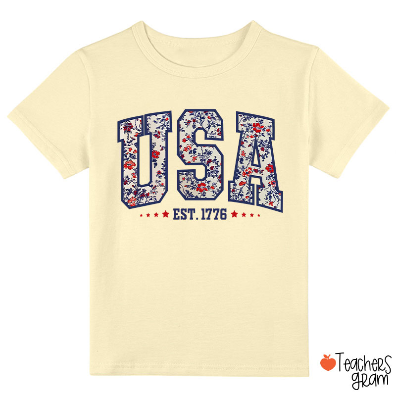 Retro Floral USA Class T-Shirt