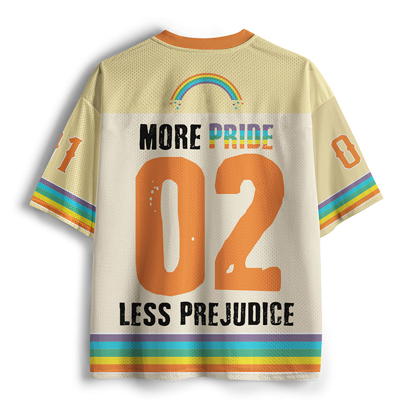 Orange More Pride Less Prejudice Teacher Mesh Jersey