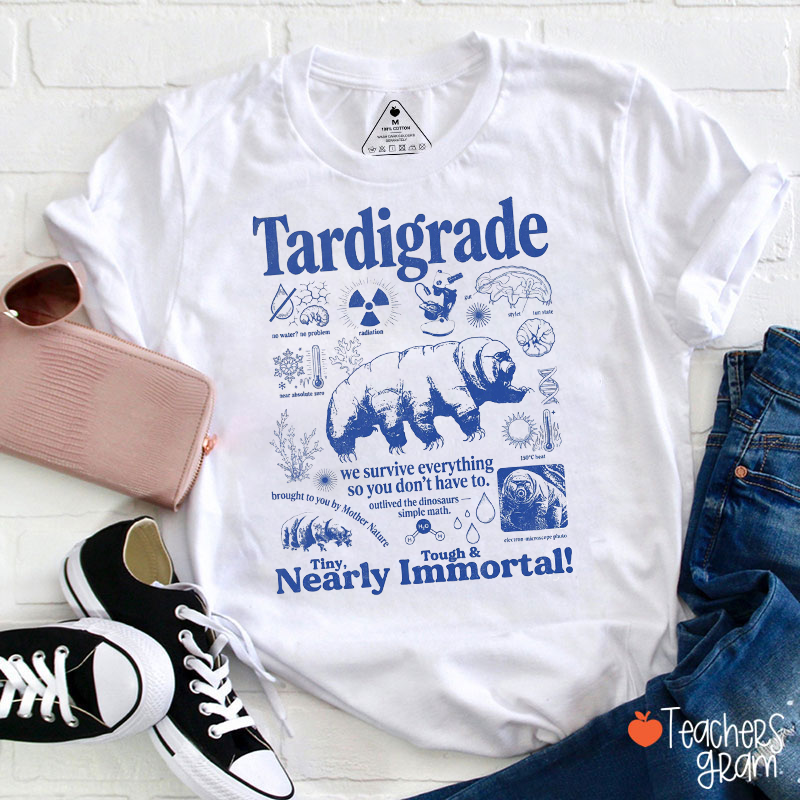 Vintage Tardigrade Water Bear Biology Science Teacher T-Shirt