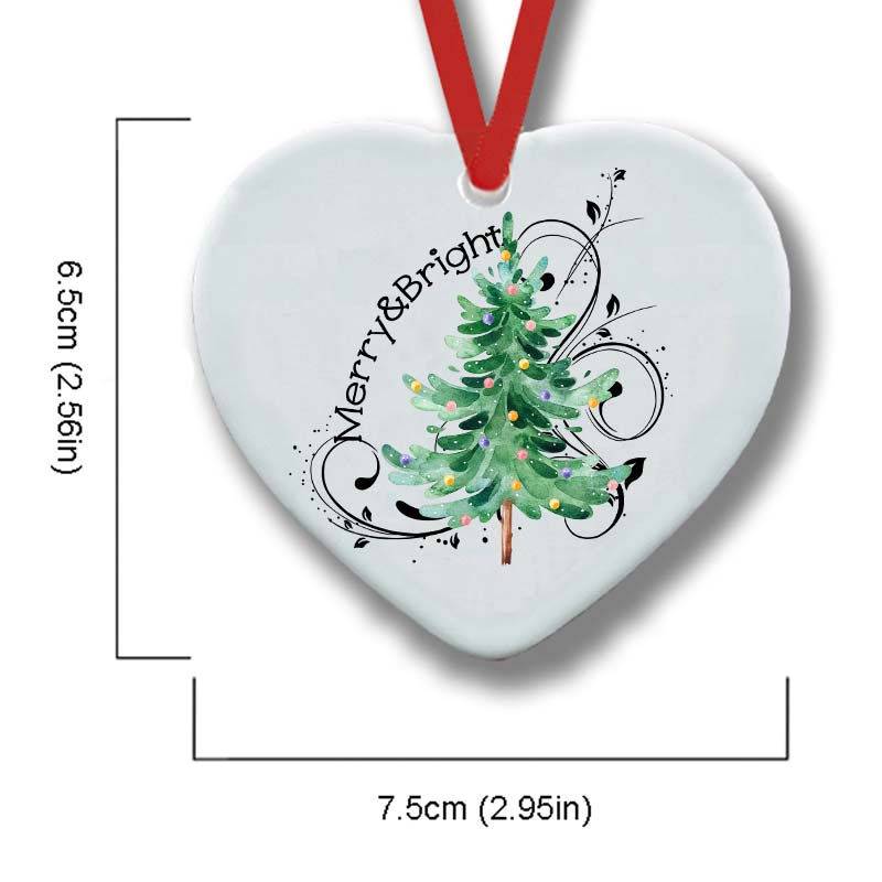 Merry And Bright Christmas Teacher Ceramic Christmas Ornament