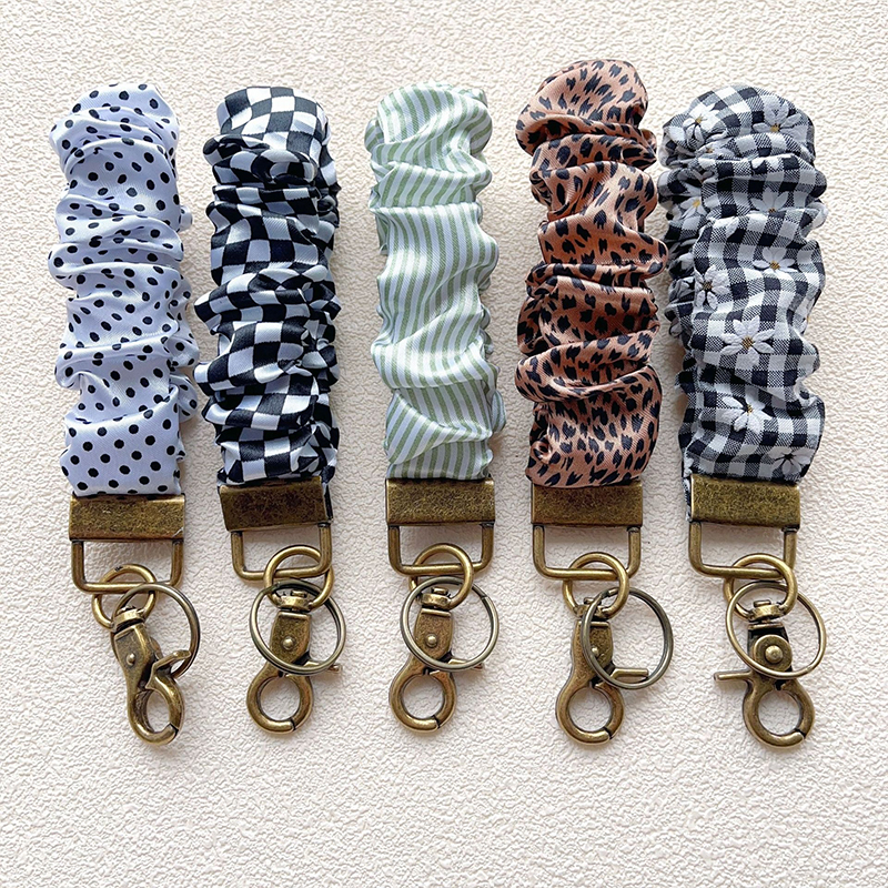 Scrunched Fabric Teacher Keychain