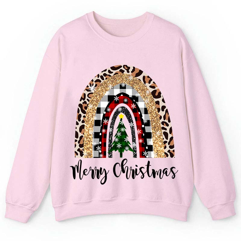 Merry Christmas A Christmas Tree In The Snow Teacher Sweatshirt