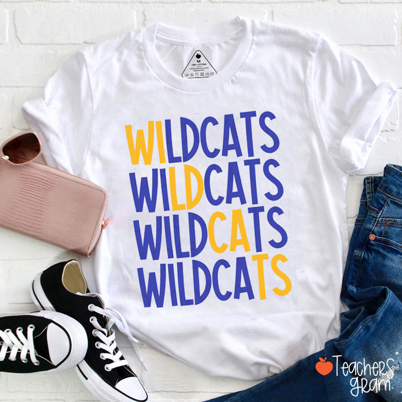 Personalized Mascot Contrasting Colors Teacher T-Shirt