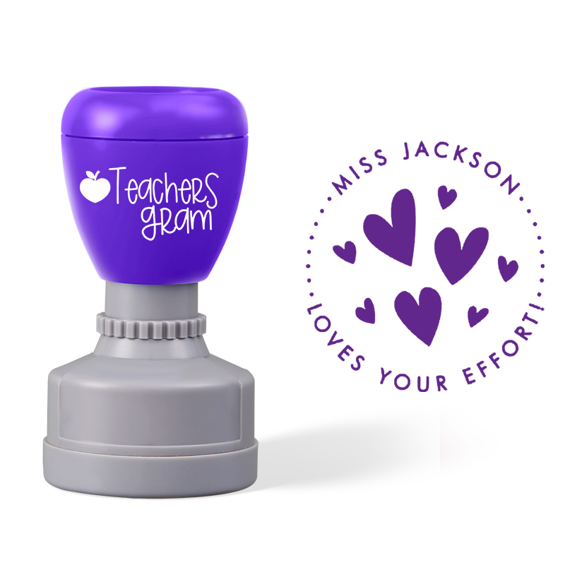 Personalized Name Loves Your Effort Teacher Stamp