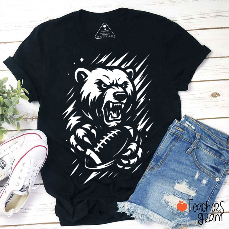 Personalized Mascot Name And Color Mascot Football Graphic Teacher T‑Shirt