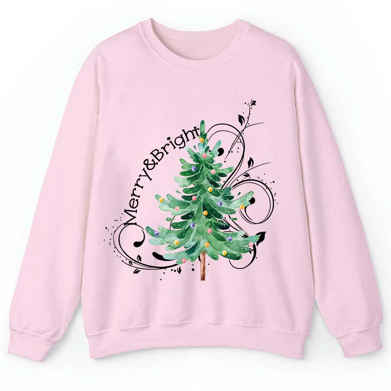 Merry And Bright Christmas Teacher Sweatshirt