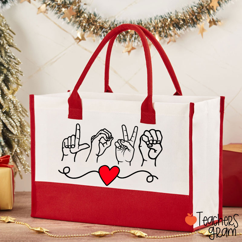 Love Sign Language Teacher Cotton Tote Bag