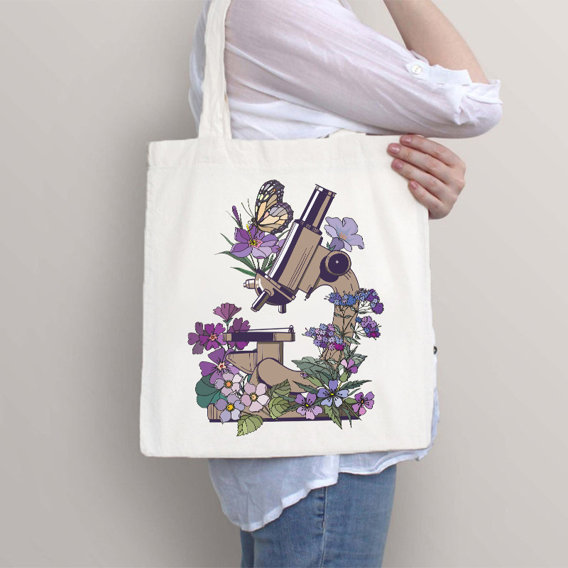 Science Flower Microbiology Teacher Tote Bag
