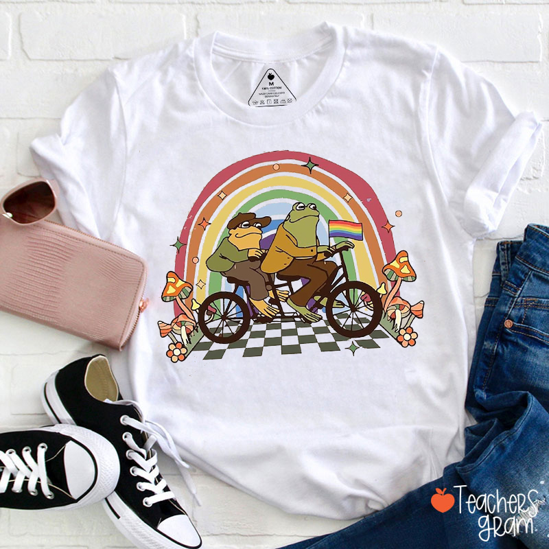Pride Rainbow Frog Teacher T-Shirt